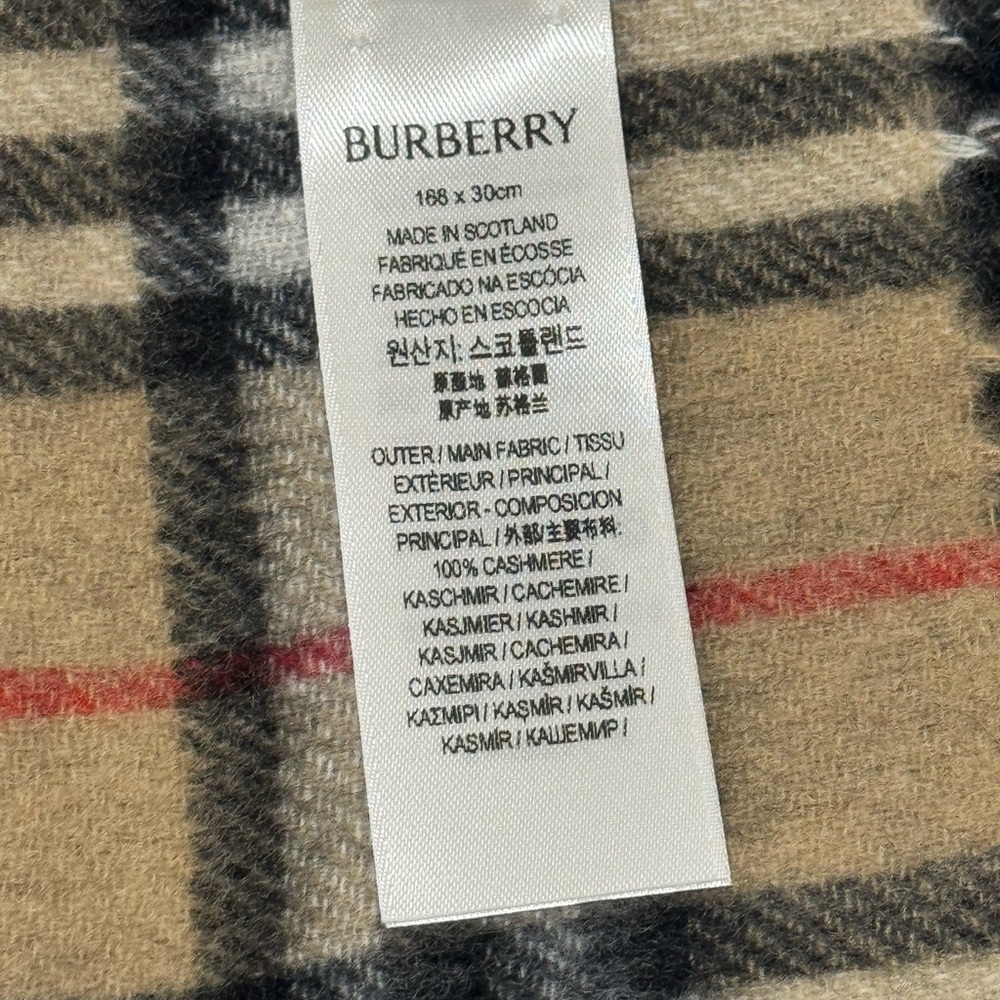 Burberry Heritage Check Scarf - Tan, Black, Red - Picture 5 of 10